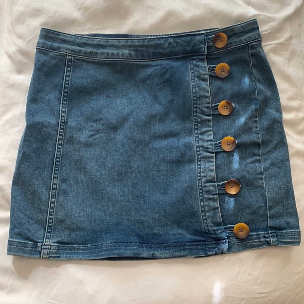 Free People Denim Miniskirt